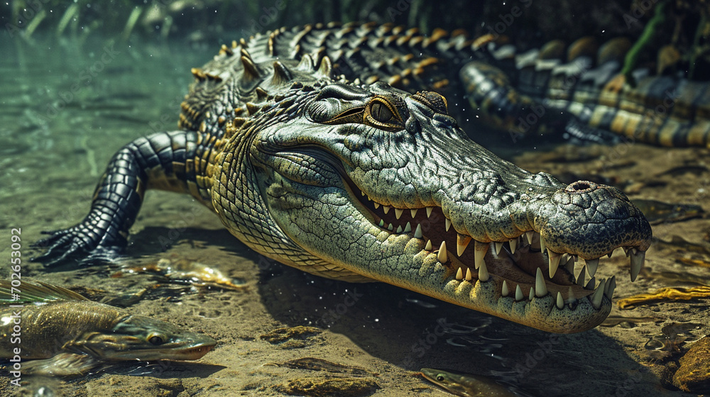 Obraz premium crocodile in the river