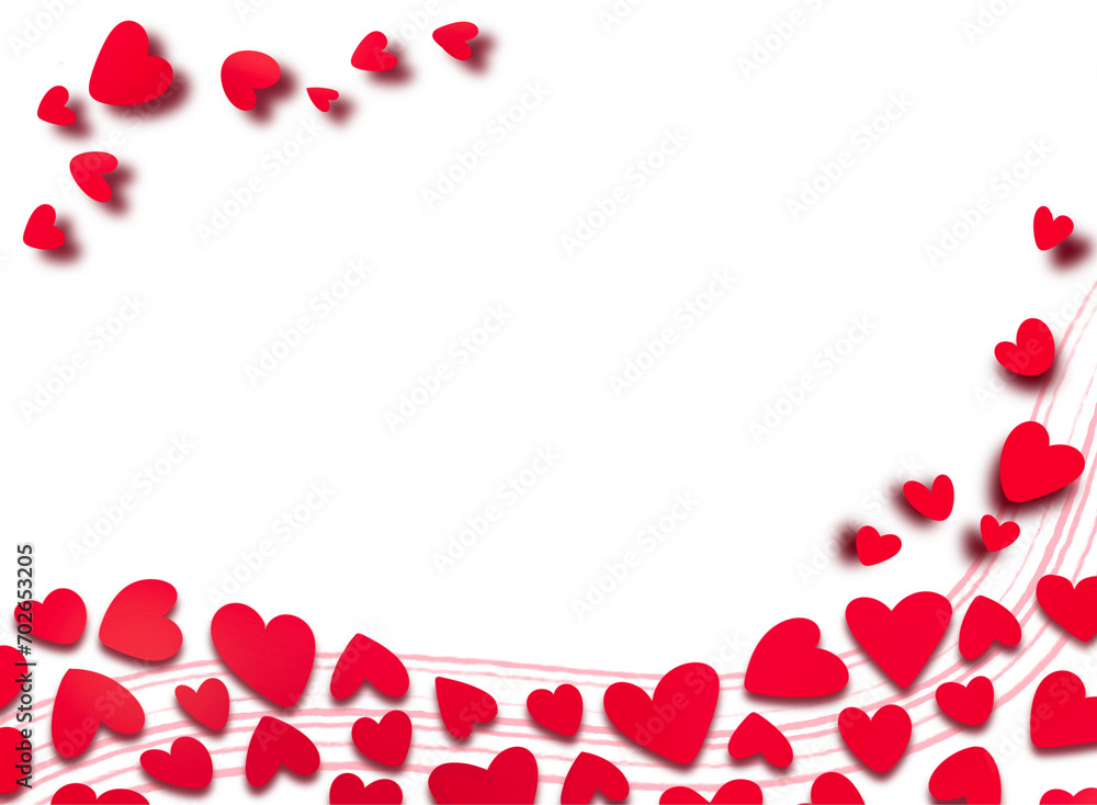 Isolated flying heart frame for valentine, love concept illustration