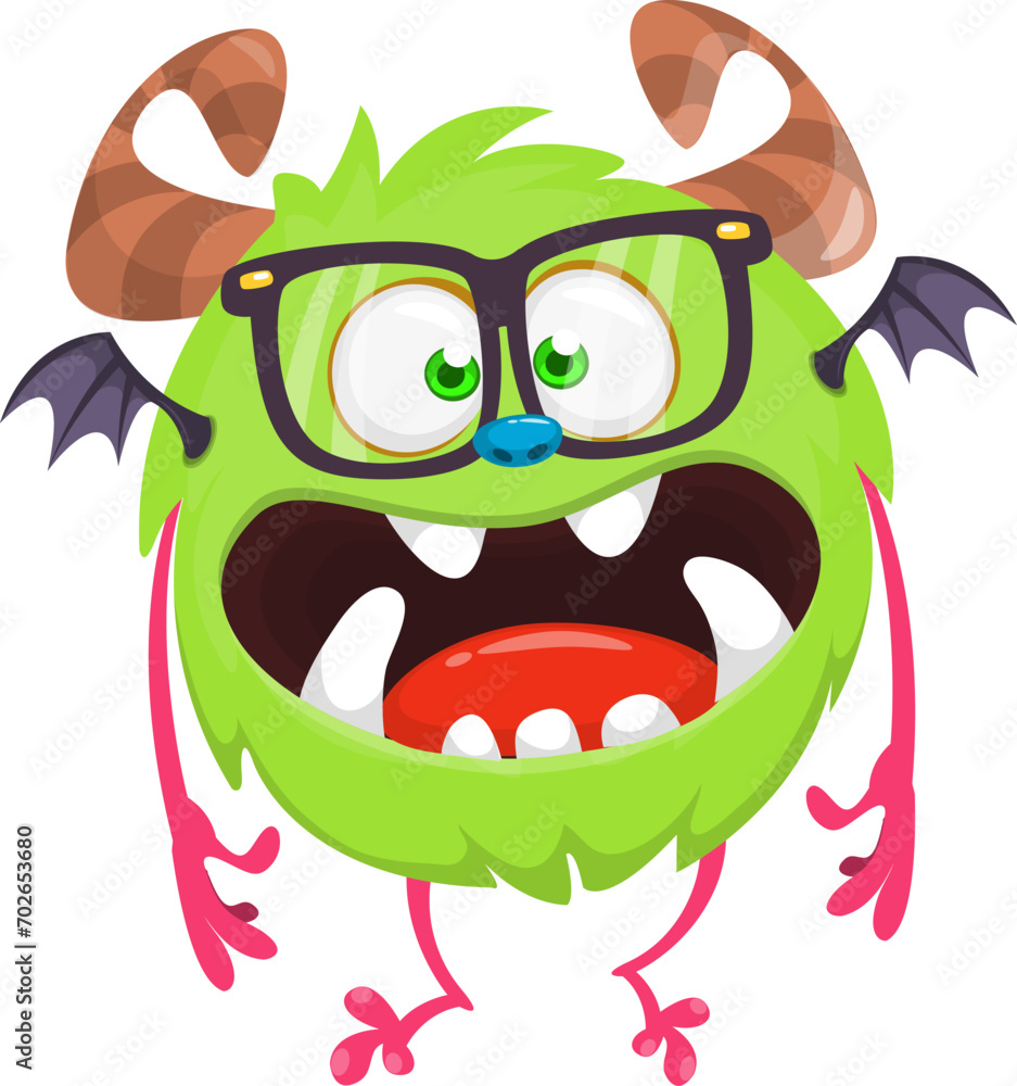 Cartoon funny monster illustration. Vector icon. Halloween design