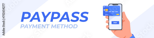 Paypass payment method banner. Flat style.