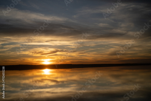 sunset over the sebkha - tunisia