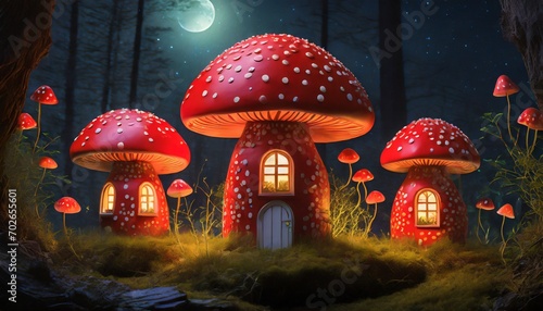 fantasy mushroom house on mushroom forest  © Nu Ai generated imag