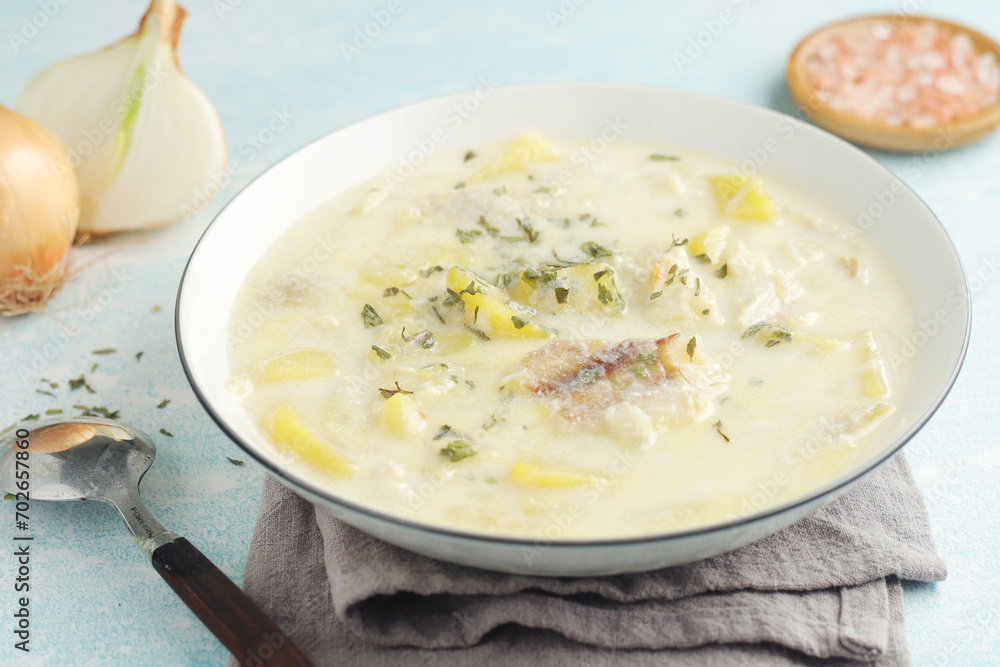 Cullen Skink, traditional fish soup, Scottish cuisine Cullen Skink, traditional fish soup, Scottish cuisine