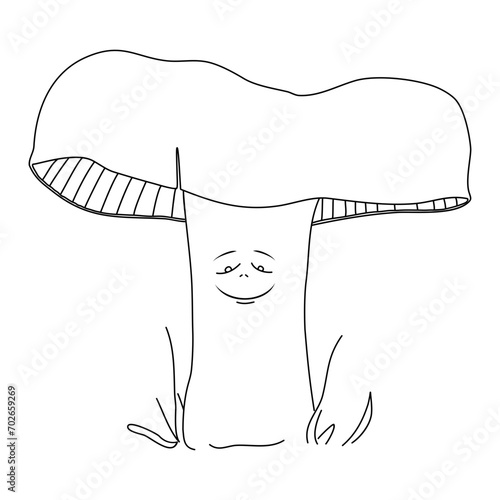 Contented mushroom vector illustration 