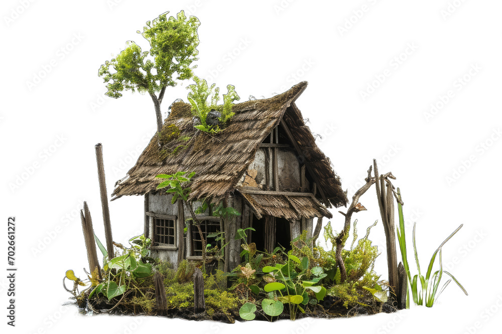 highly detailed miniature of an old wooden house with a thatched roof highly detailed miniature of an old wooden house with a thatched roof