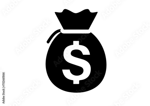 bag with money, financial icon, dollar logo