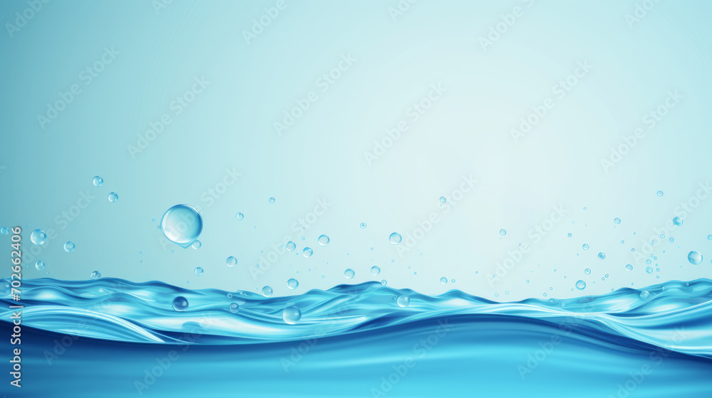 Water wave with air bubbles on blue background. World Water Day,copy space.Illustration for your design Water wave with air bubbles on blue background. World Water Day,copy space.Illustration for your design