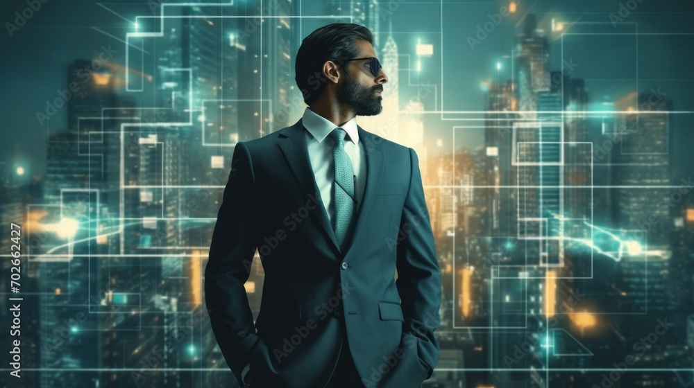Suited Sophistication. Handsome Man in Outdoor Pose Suited Sophistication. Handsome Man in Outdoor Pose
