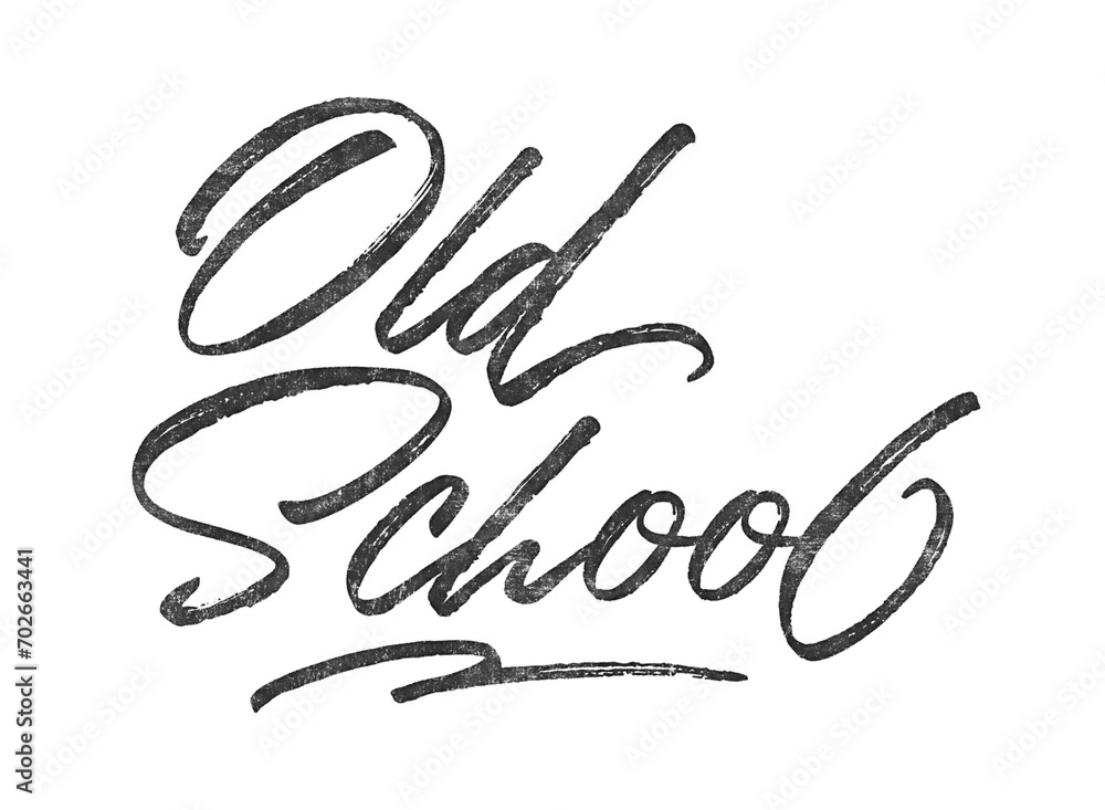 Old School written in brush script font with marker ink effect isolated on transparent background Old School written in brush script font with marker ink effect isolated on transparent background