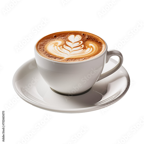 Hot coffee cup. Latte art