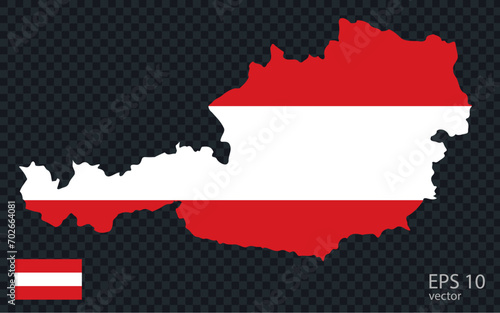 Vector map of Austria. Vector design isolated on grey background. 