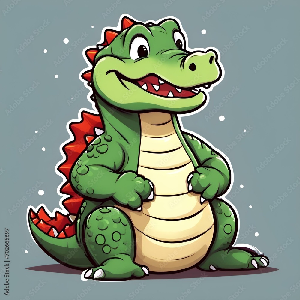 Fototapeta premium cheerful cartoon alligator sticker