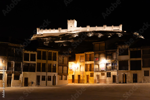  details of the buildings of the historic center in the city of Peñafiel, Valladolid, Spain photo