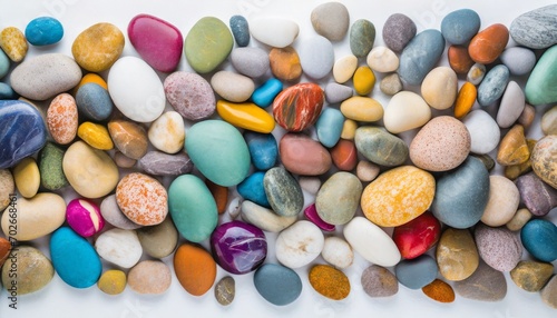 full frame of colorful pebble background