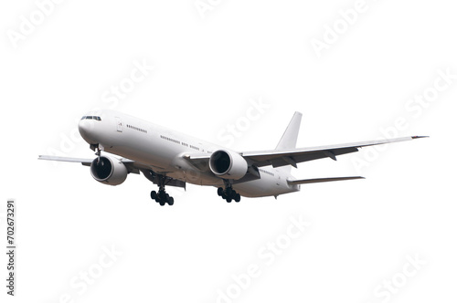 Blank heavy airplane isolated on white background