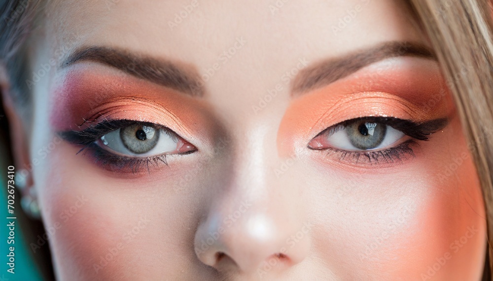 Fototapeta premium Peach Colored Make-up - Colored Peach Fuzz - Color of the Year 2024