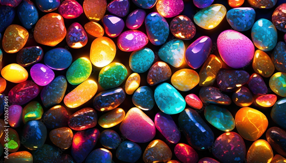 fullframe of colorful pebble on dark background fullframe of colorful pebble on dark background