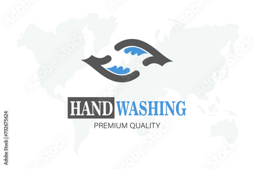 Premium quality world hand washing day concept logo