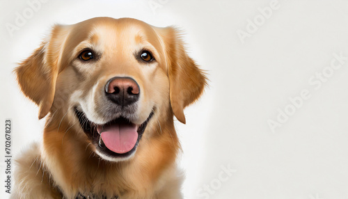 Portrait of a golden retriever dog looking at the camera with a big smile © Giuseppe Cammino
