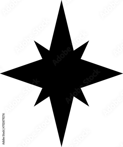 Star geometric shape black icon