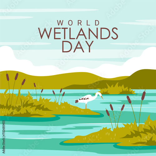 world wetlands day poster template vector stock