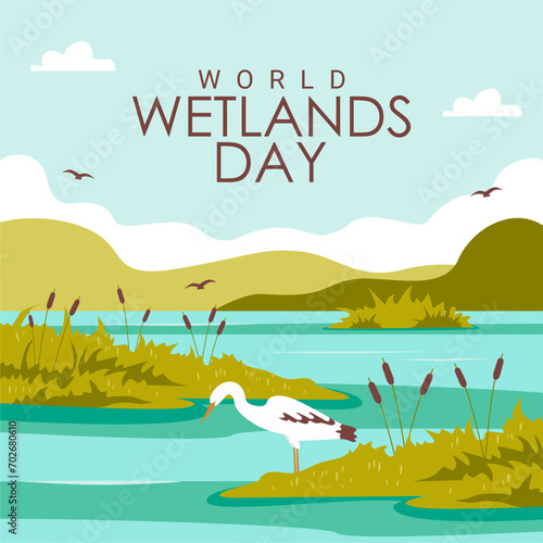 world wetlands day background template vector
