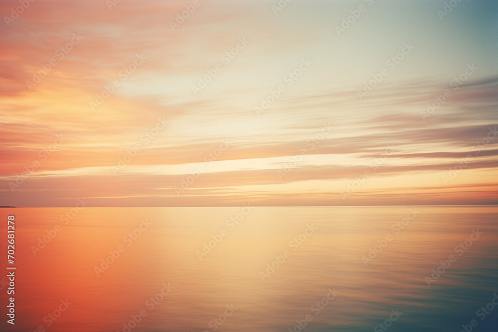 Obraz premium Minimalist watercolor-style sunset, blending abstract strokes to create a dreamlike and ethereal evening scene.