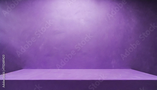 Empty purple background and purple stand display with studio for showing or design concept