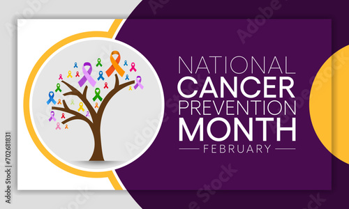 Cancer prevention month is observed every year in February, to promote access to cancer diagnosis, treatment and healthcare for all. Vector illustration