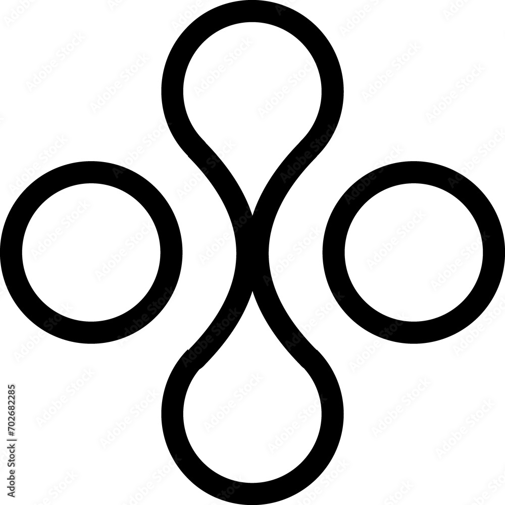 Abstract geometric y2k line black icon