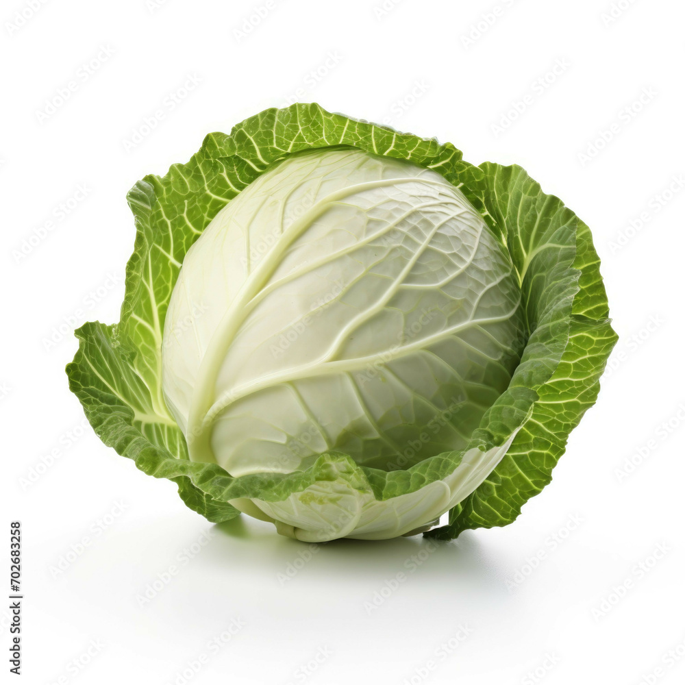 White cabbage isolated on white background