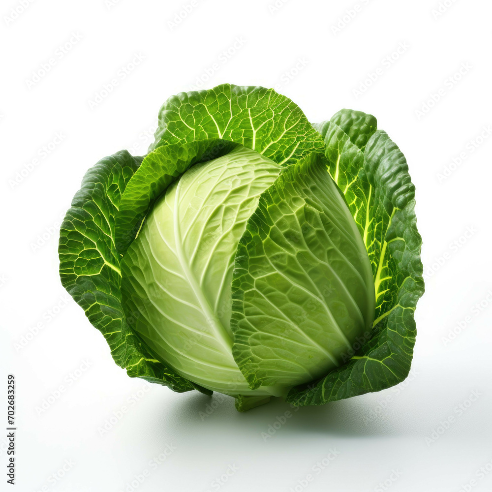 Green cabbage isolated on white background Green cabbage isolated on white background
