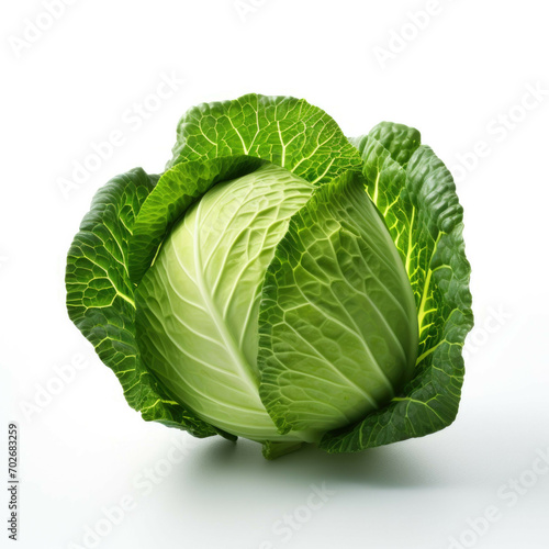 Green cabbage isolated on white background