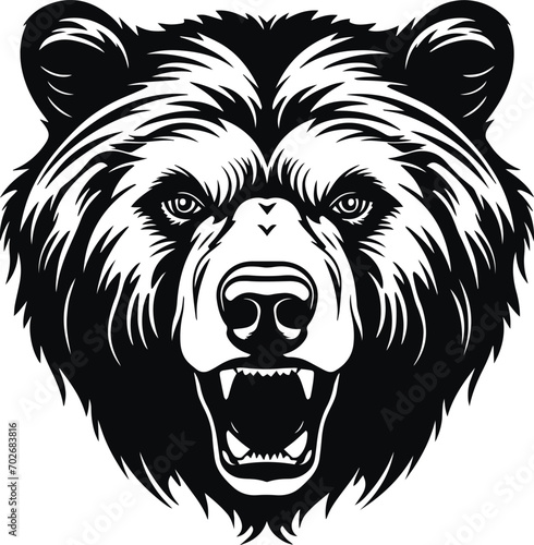 Bear head vector, Angry bear head icon, bear head logo, Illustration Vector	