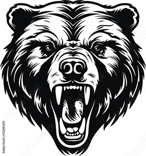 Bear head vector, Angry bear head icon, bear head logo, Illustration Vector	