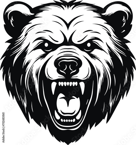 Bear head vector, Angry bear head icon, bear head logo, Illustration Vector	