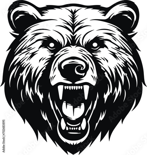 Bear head vector, Angry bear head icon, bear head logo, Illustration Vector	