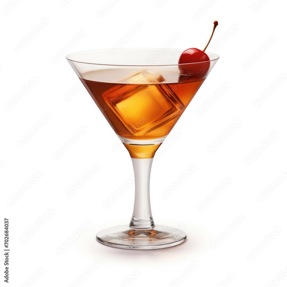 Manhattan Cocktail, isolated on white background Manhattan Cocktail, isolated on white background