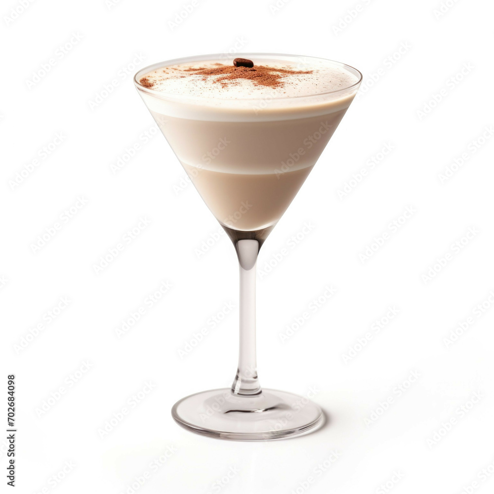 Brandy Alexander Cocktail, isolated on white background Brandy Alexander Cocktail, isolated on white background