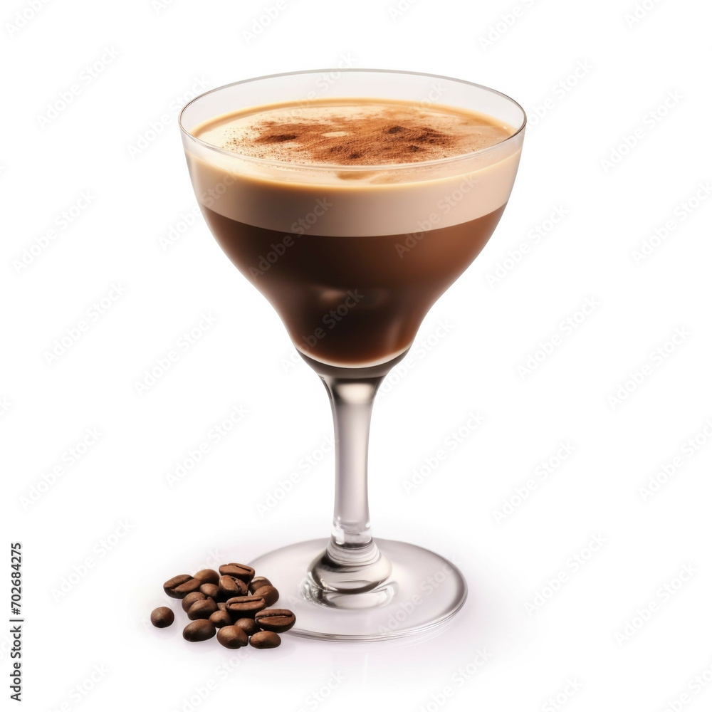 Midnight Mocha Cocktail, isolated on white background Midnight Mocha Cocktail, isolated on white background