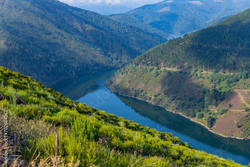 Bild auf Leinwand Water reservoir close to Grandas de Salime