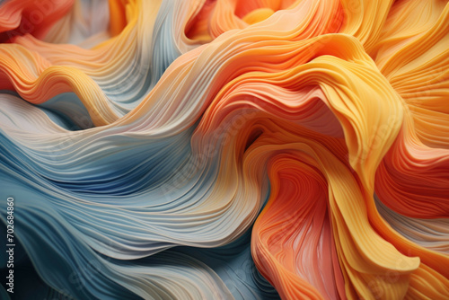 A close-up of a colorful, abstract textile