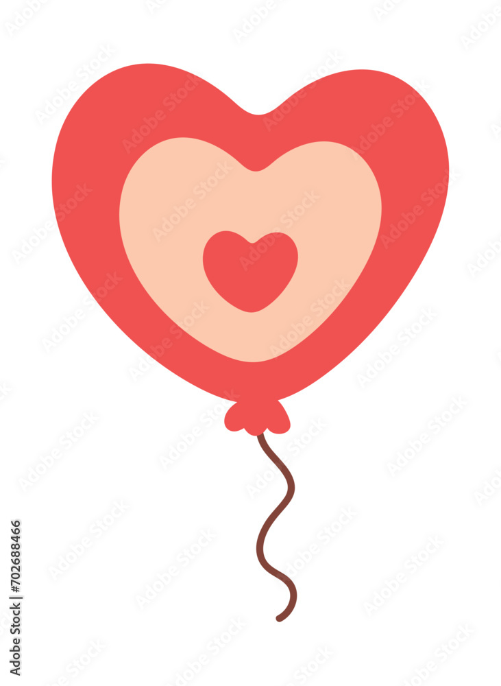 Black Friday element of colorful set. The expertly crafted shopping decoration - heart balloon brings the excitement of the shopping spree to life. Vector illustration.
