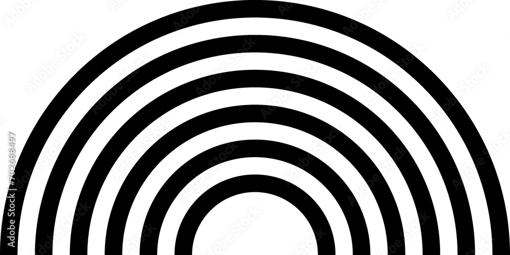 Naklejka premium Rainbow line black icon