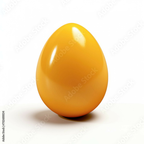 Yellow Easter Egg isolated on white background