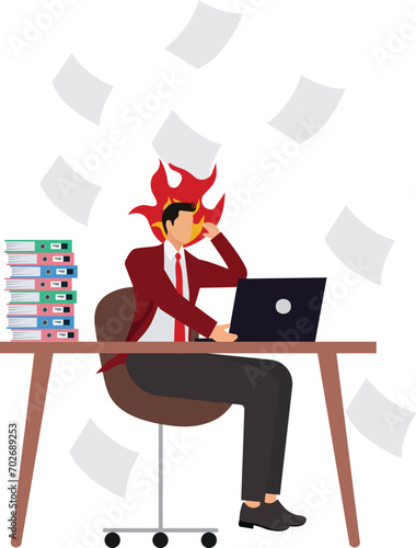 Distraught, Worried, After Work, Computer, Emotional Stress, Salesman, Businessman