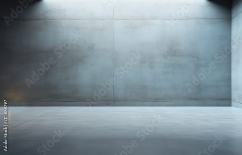 empty cement wall background with light beam from above. generative Ai