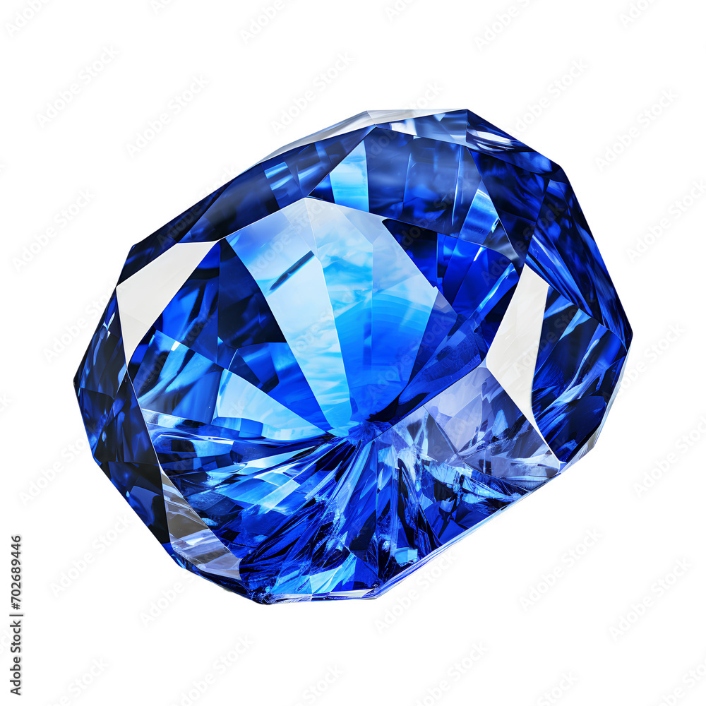 Sapphire, isolated on transparent background