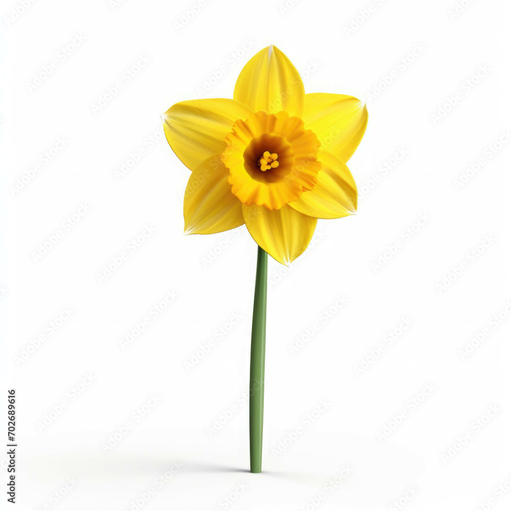 Daffodil Flower, isolated on white background Daffodil Flower, isolated on white background