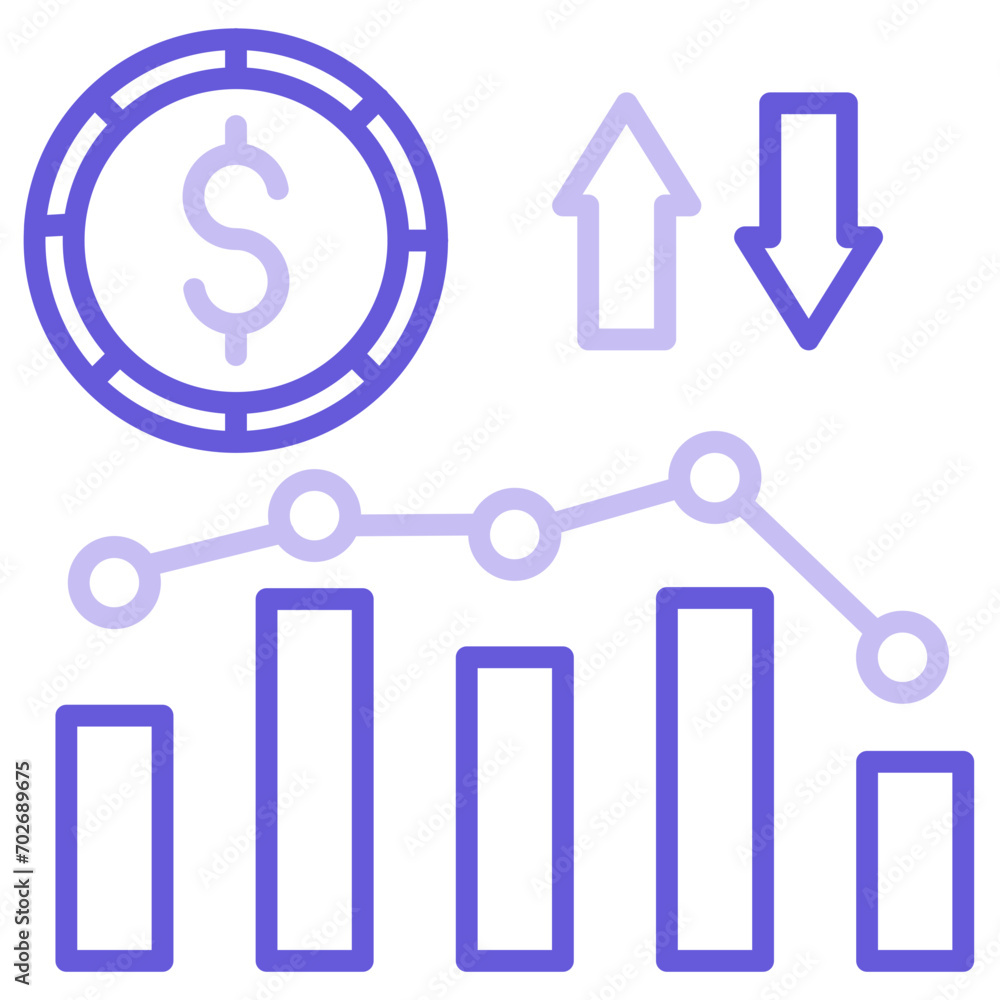 Increase and Decrease in Rate Icon Increase and Decrease in Rate Icon